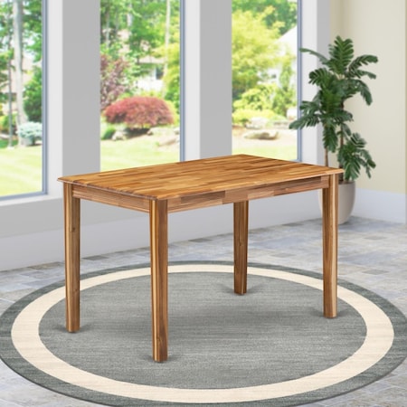 East West Furniture East West Furniture YAT-ANA-T Yarmouth Wooden Dining Table with Natural Rectangular Table Top Surface & Asian Wood 4 Legs YAT-ANA-T